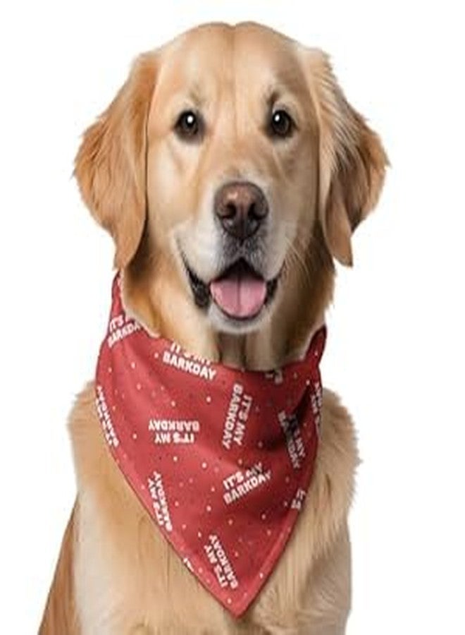 W Dog Bandana Collar Adjustable by W | This Beautiful Gorgeous Design Dog Collar Bandana Scarf is Perfect Styling Accessory for Dogs (L, BarkDay Red) - Image 1